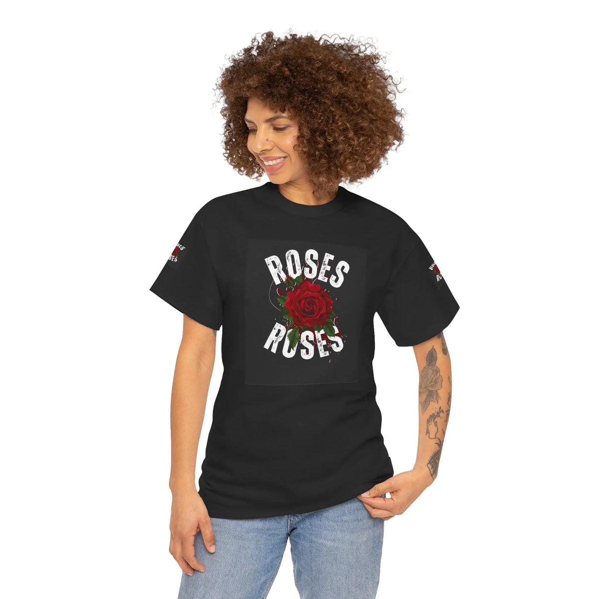 Roses Unisex Cotton Tee | Soft Floral Everyday Style - underthestarsbabe