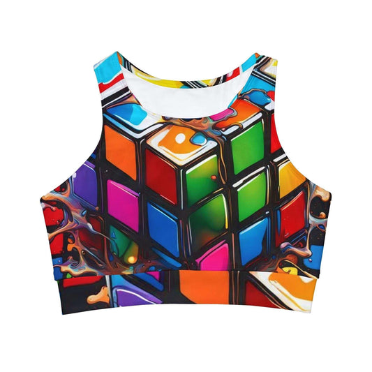 Rubik’s Cube High Neck Crop Bikini - Under the Stars Babe - underthestarsbabe