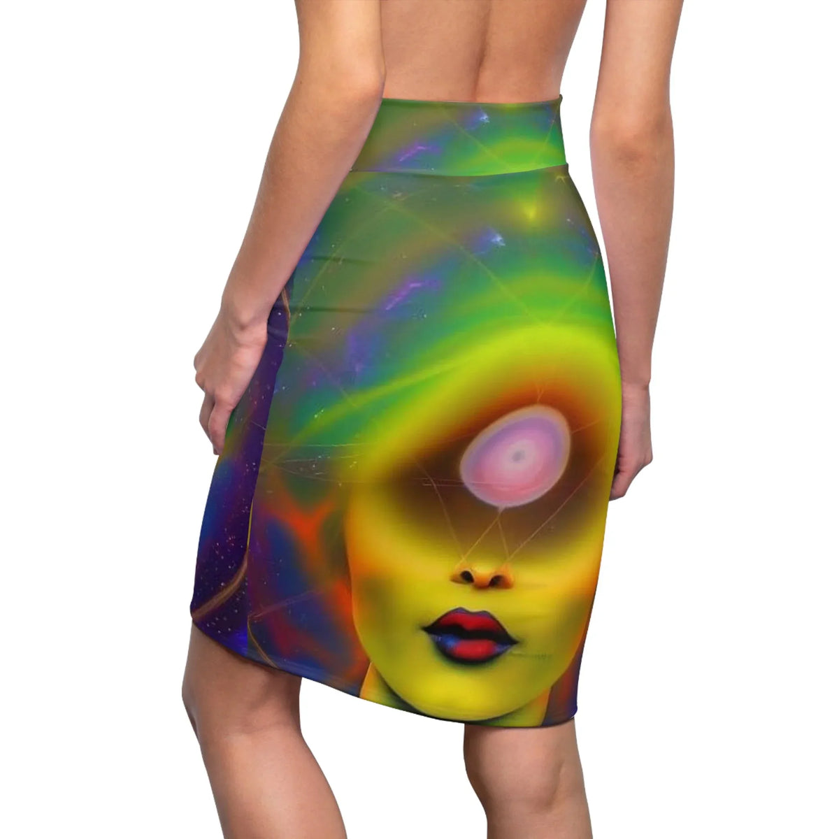 Space Vibrant Women's Pencil Skirt - underthestarsbabe