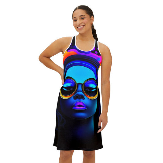 Space Vibrant Women's Racerback Dress - Bohemian Summer & Festival Casual Beachwear - underthestarsbabe