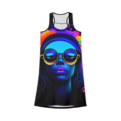 Space Vibrant Women's Racerback Dress - Bohemian Summer & Festival Casual Beachwear - underthestarsbabe