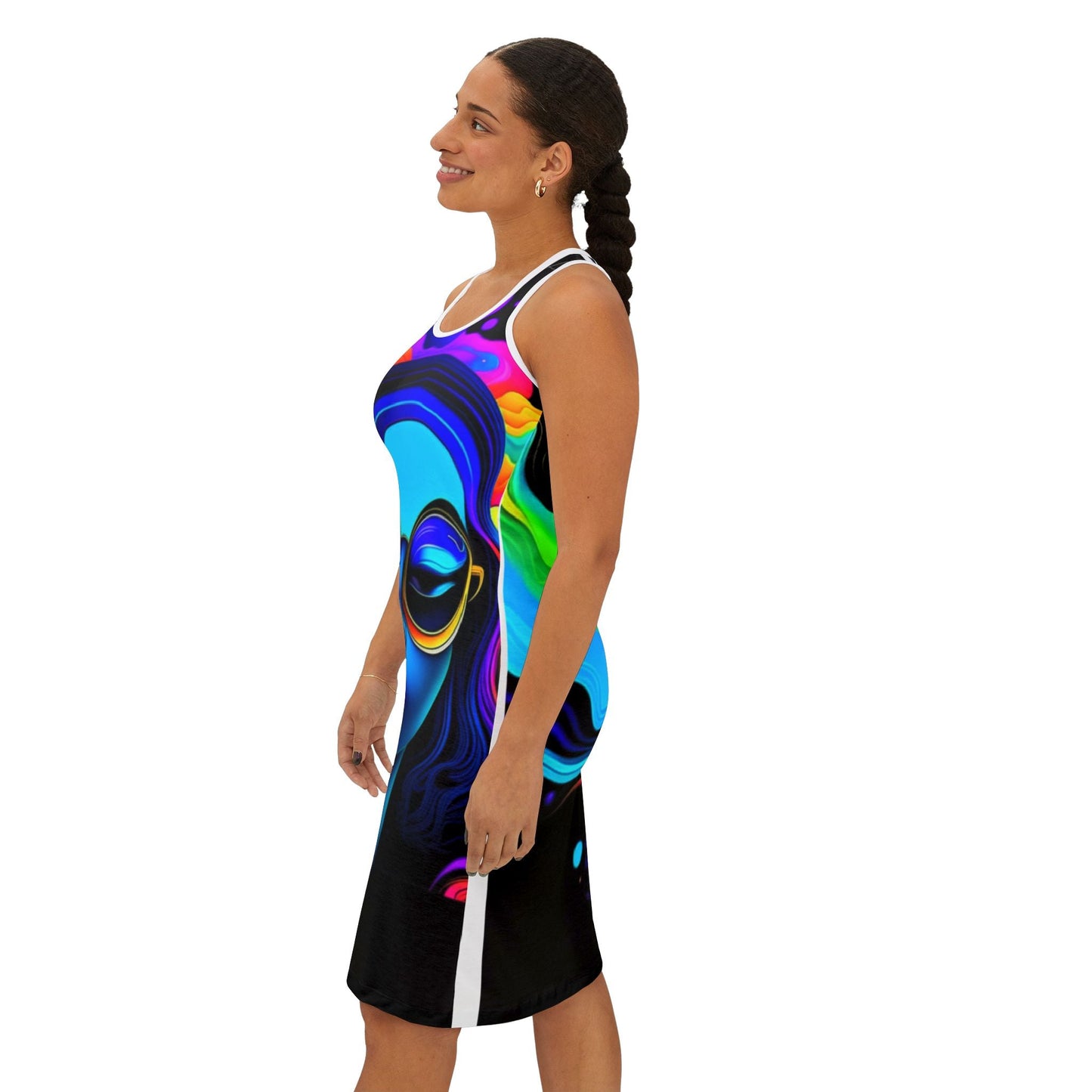 Space Vibrant Women's Racerback Dress - Bohemian Summer & Festival Casual Beachwear - underthestarsbabe