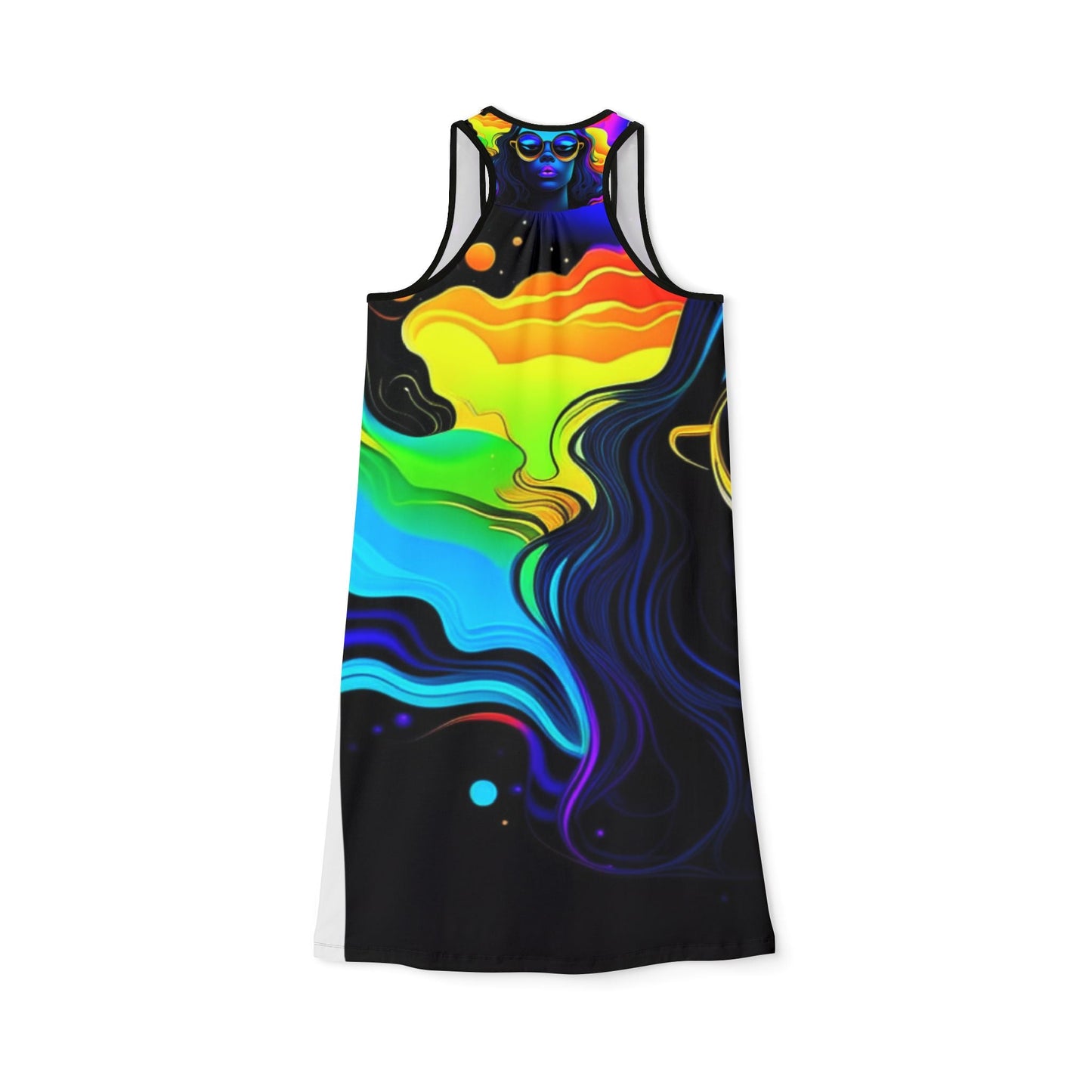 Space Vibrant Women's Racerback Dress - Bohemian Summer & Festival Casual Beachwear - underthestarsbabe