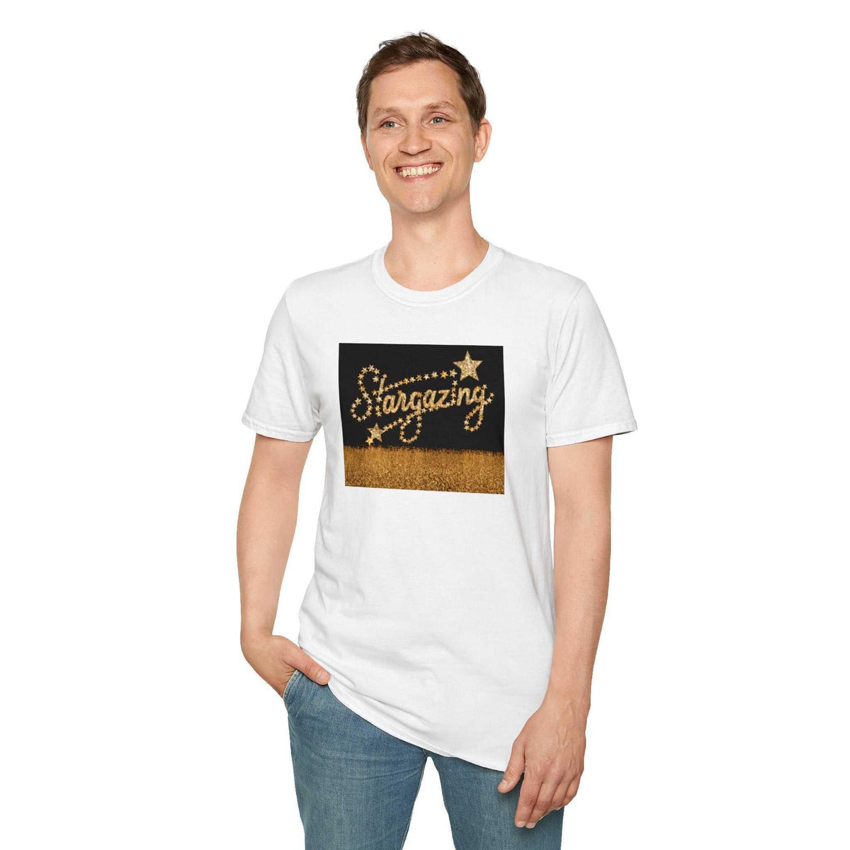 Stargazing Unisex Softstyle T-Shirt - Dreamy & Soft - Under the Stars Babe - underthestarsbabe