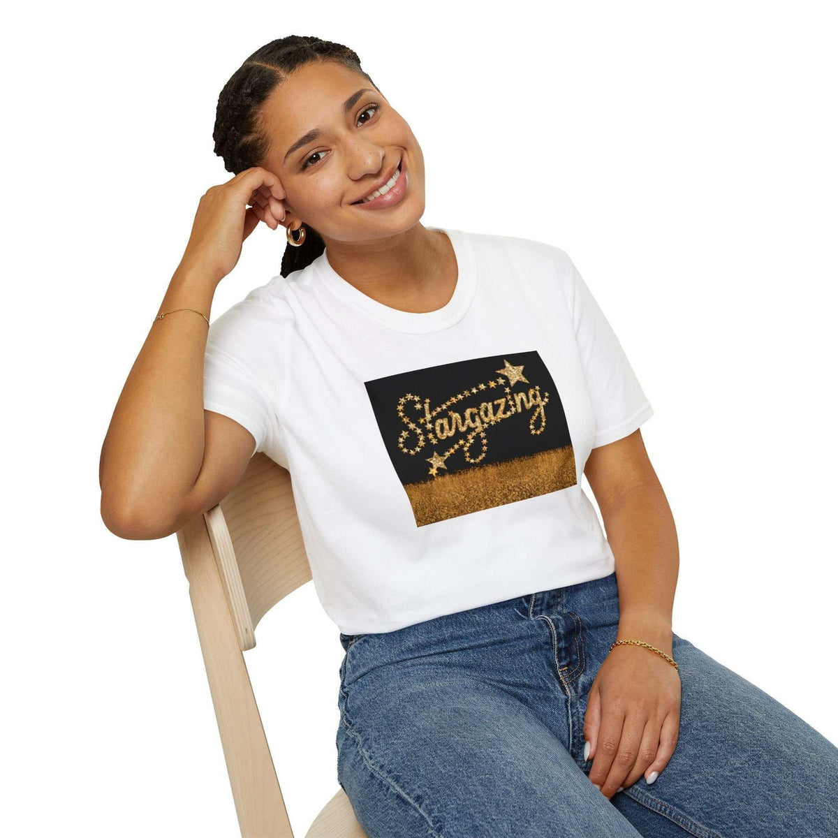 Stargazing Unisex Softstyle T-Shirt - Dreamy & Soft - Under the Stars Babe - underthestarsbabe