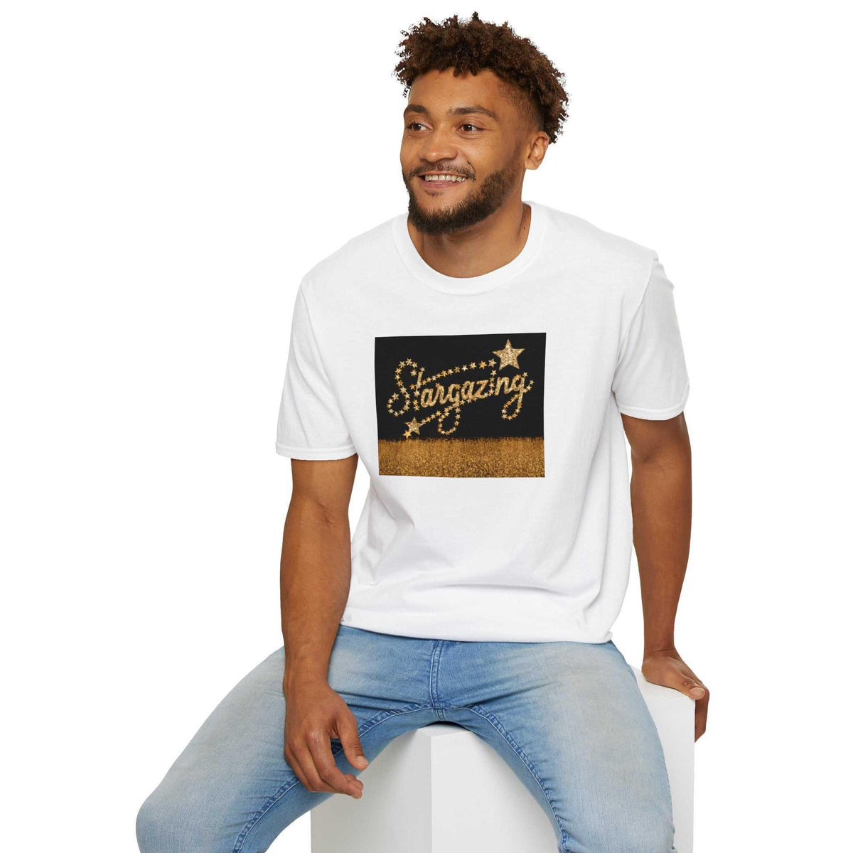 Stargazing Unisex Softstyle T-Shirt - Dreamy & Soft - Under the Stars Babe - underthestarsbabe