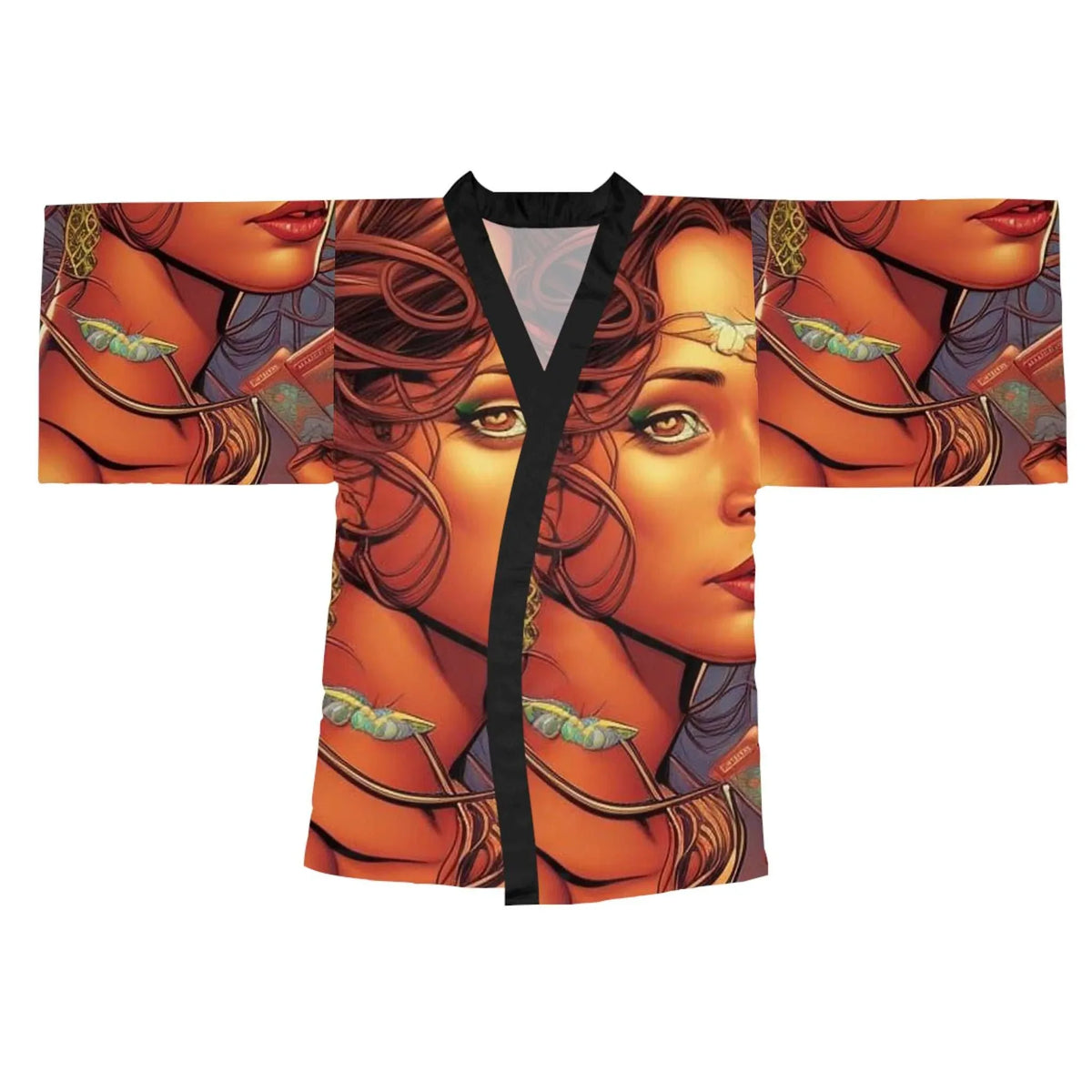 The Mermaid Long Sleeve Kimono Robe (AOP) - underthestarsbabe