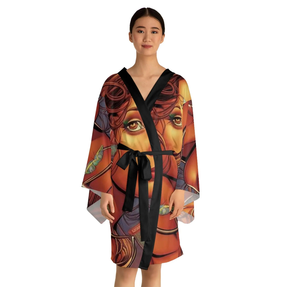 The Mermaid Long Sleeve Kimono Robe (AOP) - underthestarsbabe
