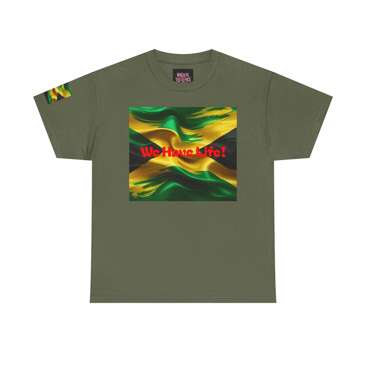 Vibrant Jamaican Pride Tee - 'We Have Life!' Unisex Heavy Cotton T-Shirt - underthestarsbabe