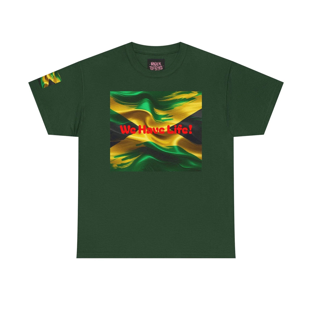 Vibrant Jamaican Pride Tee - 'We Have Life!' Unisex Heavy Cotton T-Shirt - underthestarsbabe