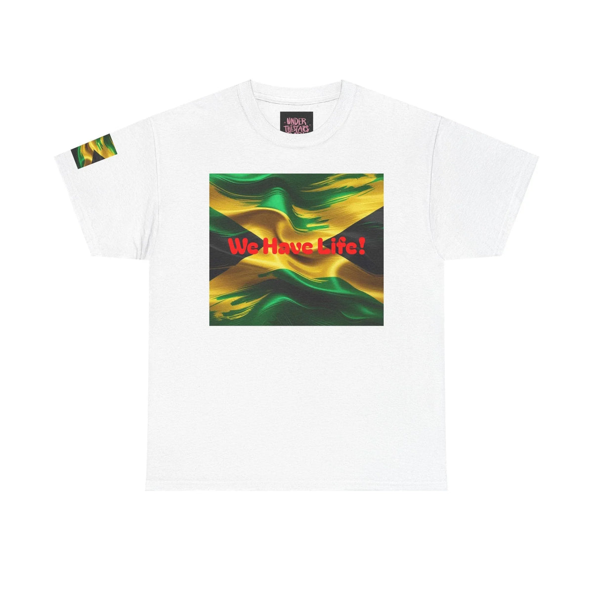 Vibrant Jamaican Pride Tee - 'We Have Life!' Unisex Heavy Cotton T-Shirt - underthestarsbabe