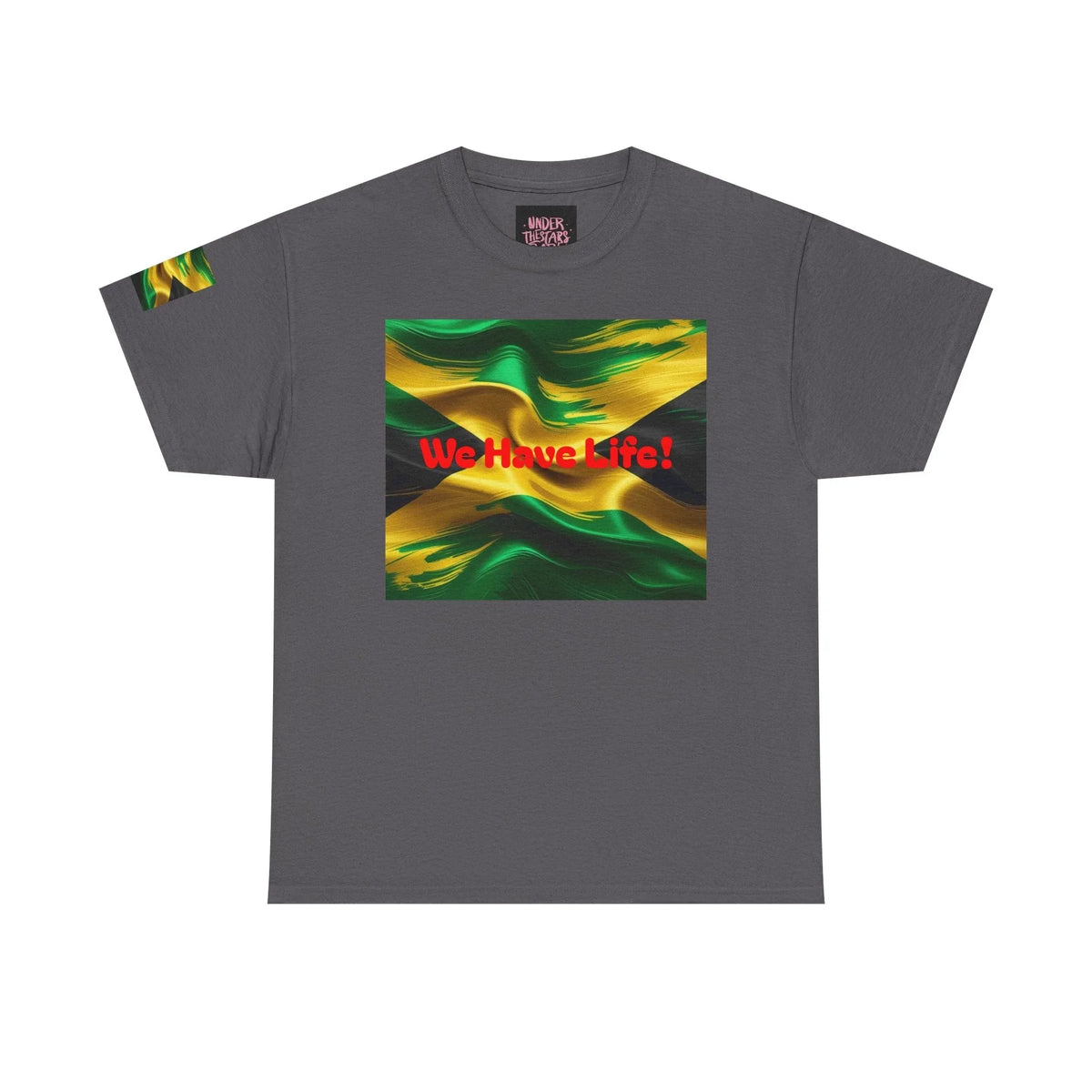 Vibrant Jamaican Pride Tee - 'We Have Life!' Unisex Heavy Cotton T-Shirt - underthestarsbabe