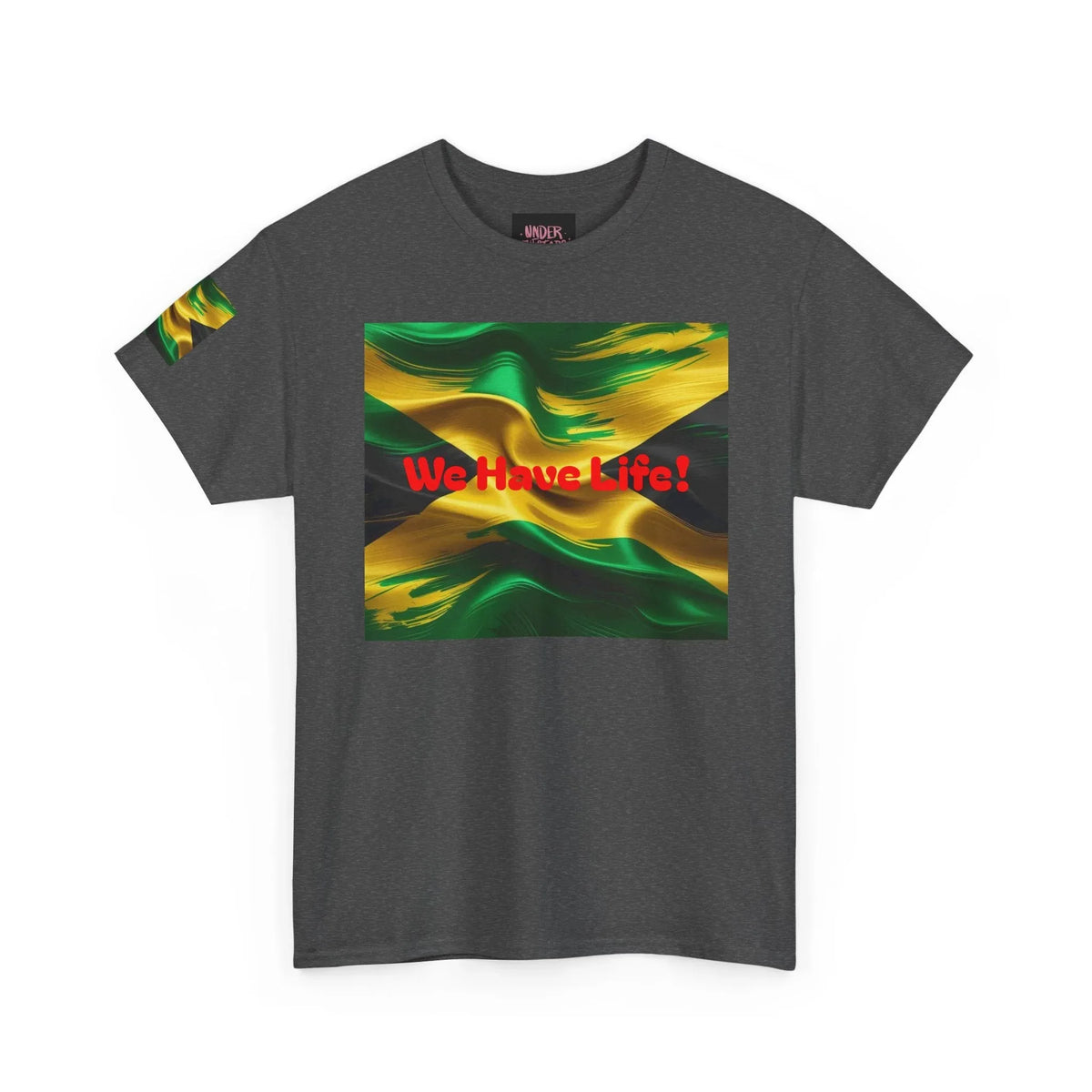Vibrant Jamaican Pride Tee - 'We Have Life!' Unisex Heavy Cotton T-Shirt - underthestarsbabe