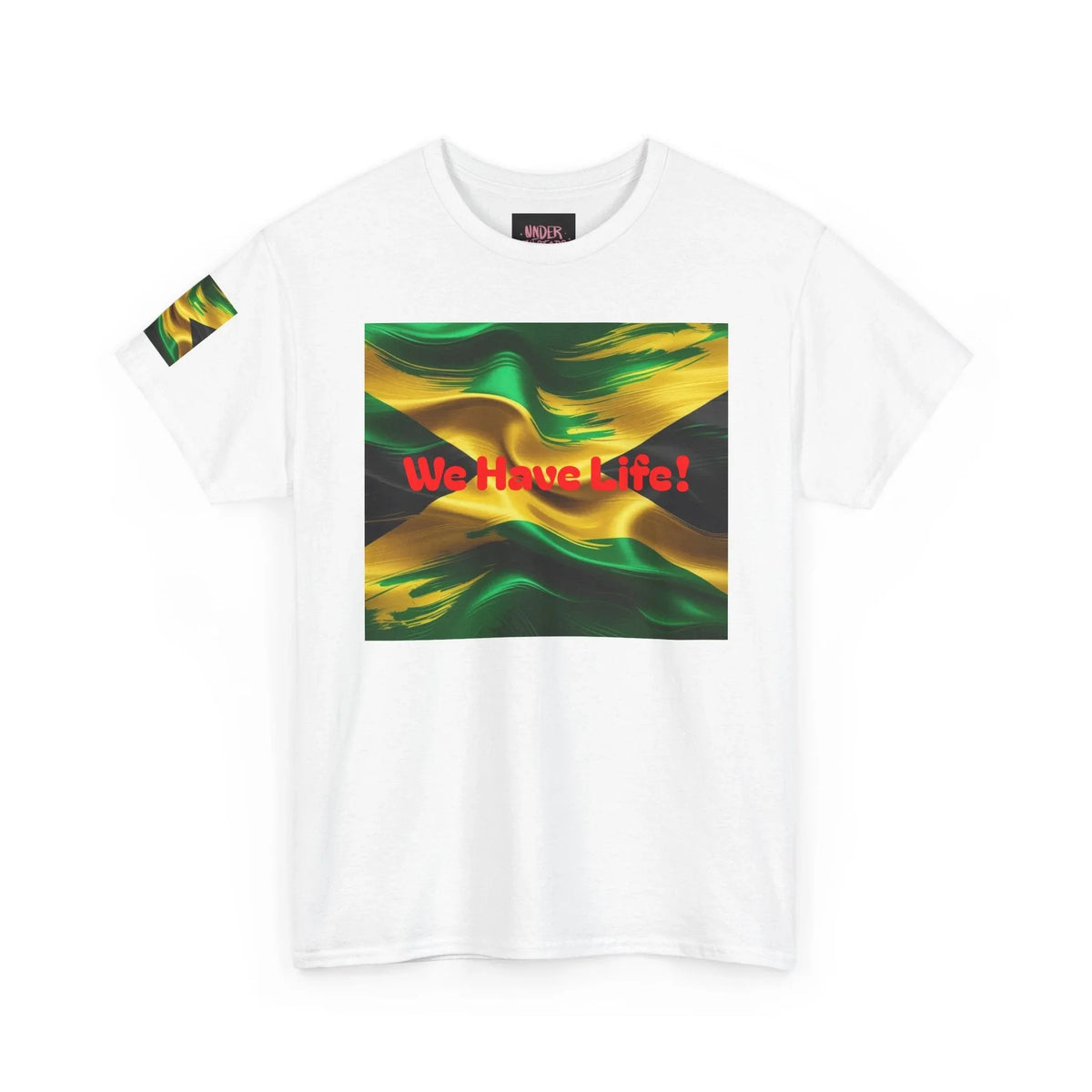 Vibrant Jamaican Pride Tee - 'We Have Life!' Unisex Heavy Cotton T-Shirt - underthestarsbabe