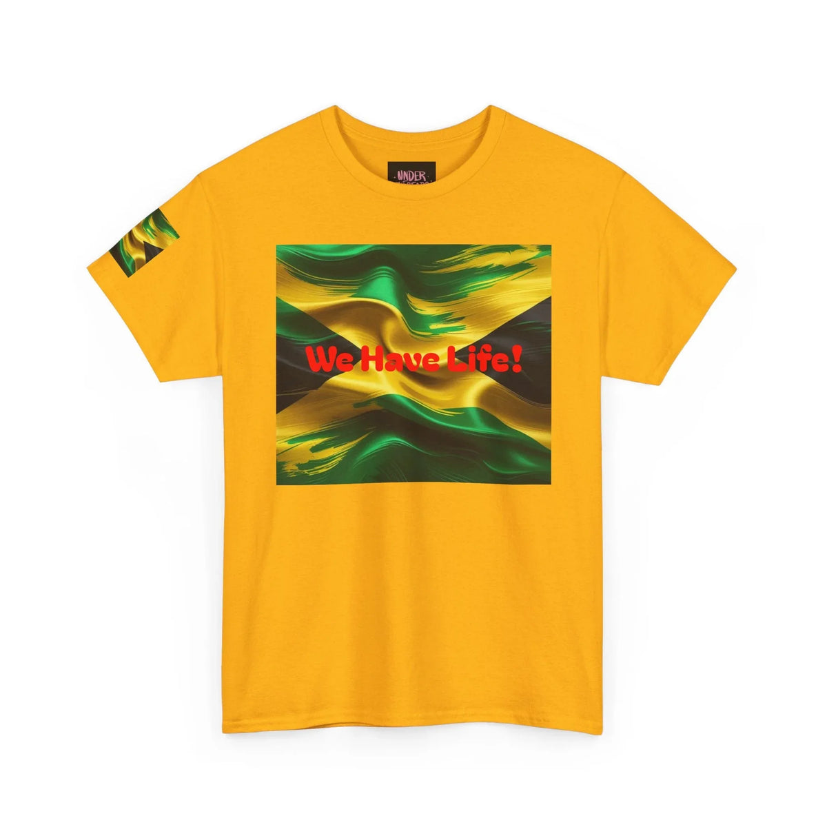 Vibrant Jamaican Pride Tee - 'We Have Life!' Unisex Heavy Cotton T-Shirt - underthestarsbabe