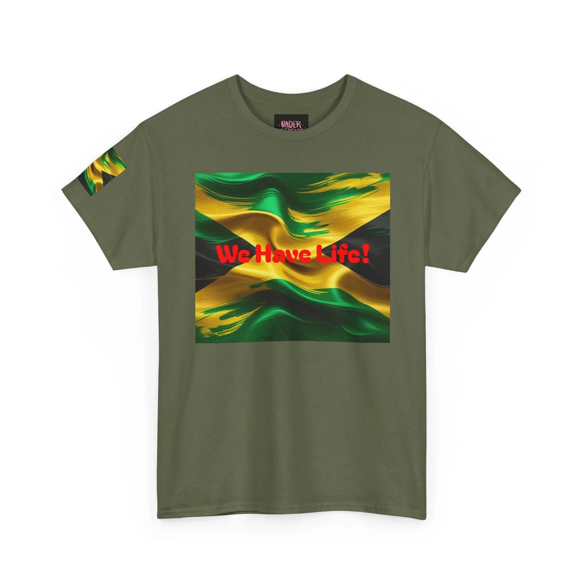 Vibrant Jamaican Pride Tee - 'We Have Life!' Unisex Heavy Cotton T-Shirt - underthestarsbabe