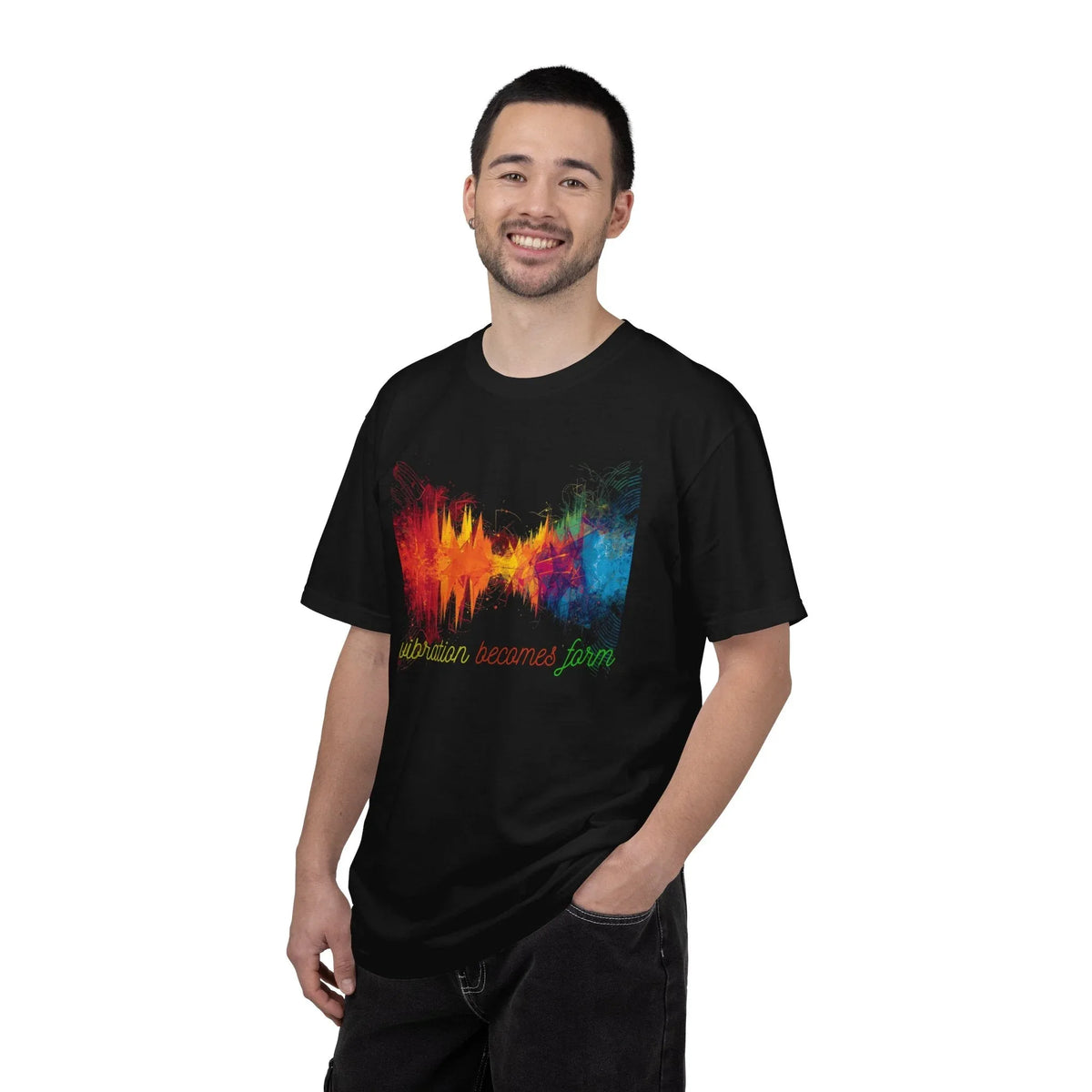 Vibration Becomes Form Energy T-Shirt — Colorful Energy Graphic Tee - underthestarsbabe