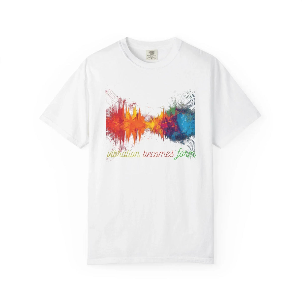 Vibration Becomes Form Energy T-Shirt — Colorful Energy Graphic Tee - underthestarsbabe