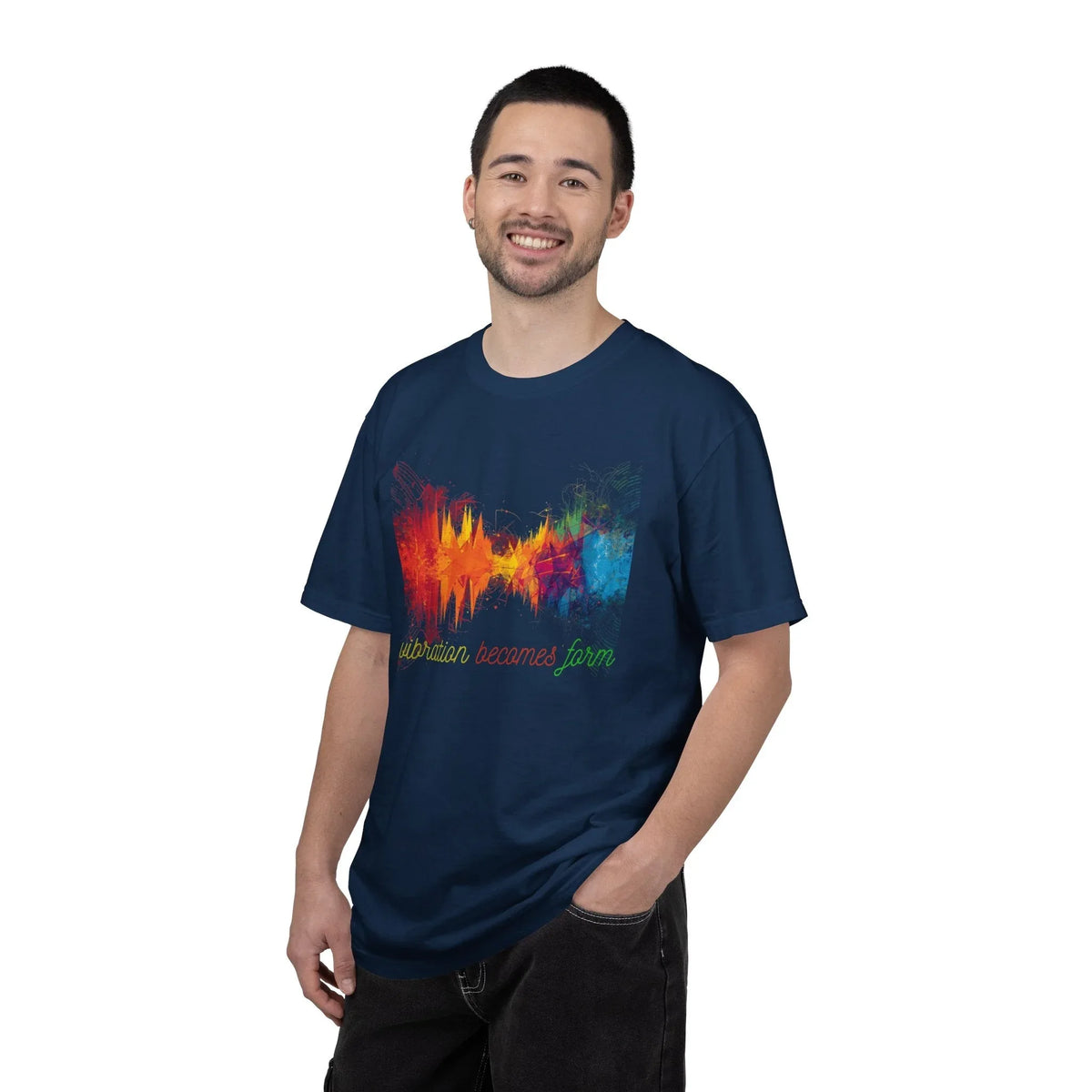 Vibration Becomes Form Energy T-Shirt — Colorful Energy Graphic Tee - underthestarsbabe