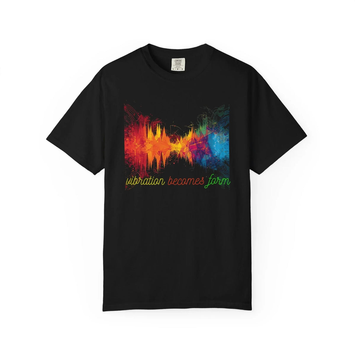 Vibration Becomes Form Energy T-Shirt — Colorful Energy Graphic Tee - underthestarsbabe