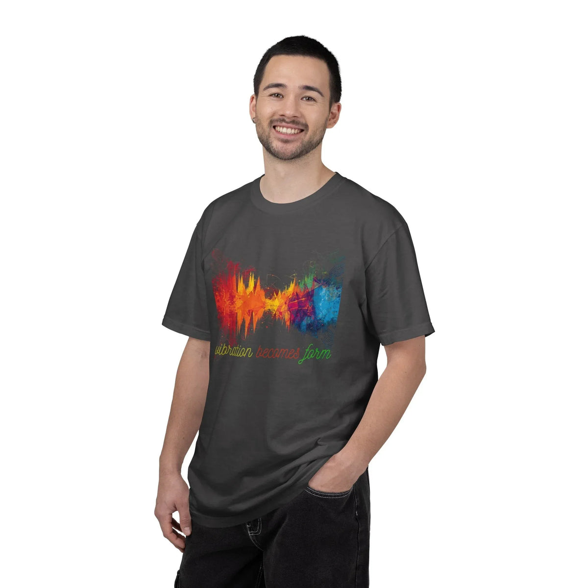 Vibration Becomes Form Energy T-Shirt — Colorful Energy Graphic Tee - underthestarsbabe