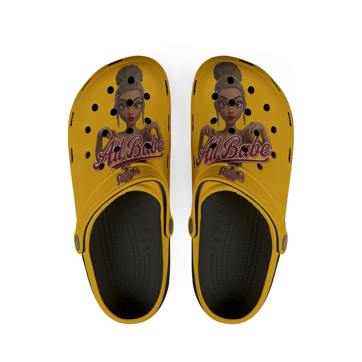 Yellow EVA Clog - 'ATL Babe' Graphic Foam Slip-On Clogs - underthestarsbabe.shop