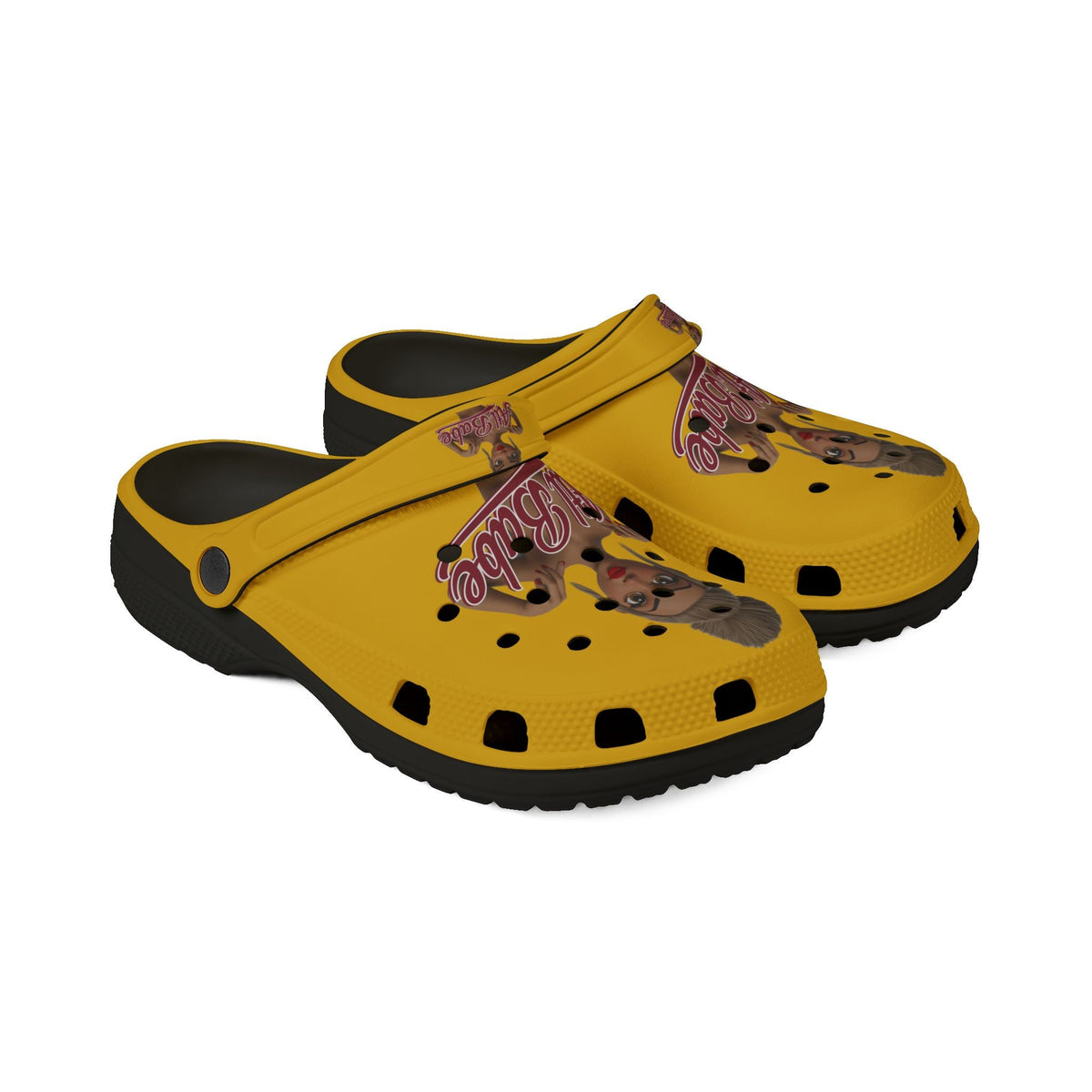 Yellow EVA Clog - 'ATL Babe' Graphic Foam Slip-On Clogs - underthestarsbabe.shop